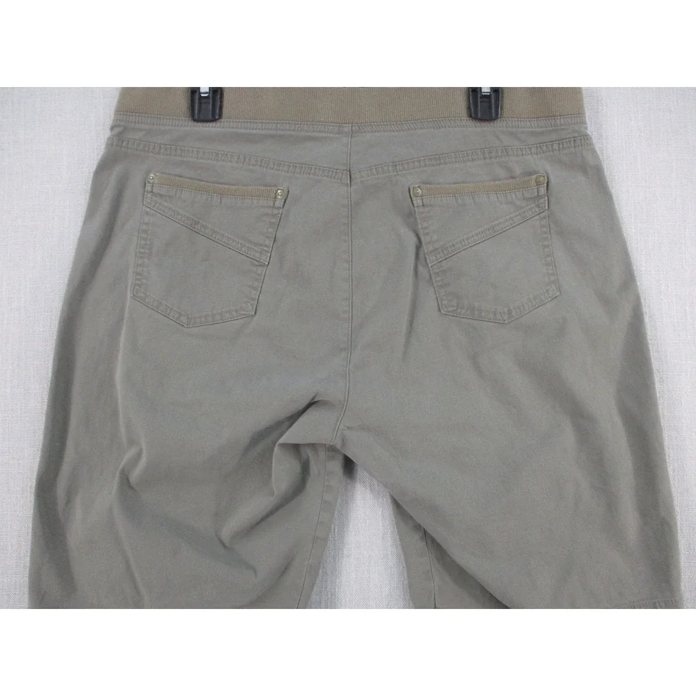 Gloria Vanderbilt Womens Cargo Shorts Olive Green Drawstring Waist Size 14